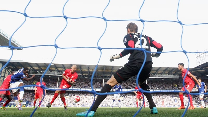 Romelu Lukaku fires home the equaliser for Everton