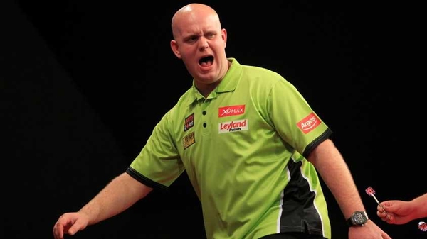 Michael van Gerwen beat Keegan Brown 2-1 in Citywest (pic: Lawrence Lustig/PDC)
