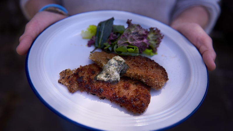 A great way to prepare pork fillets. Rachel Allen's Pork Schnitzel with Sage Butter