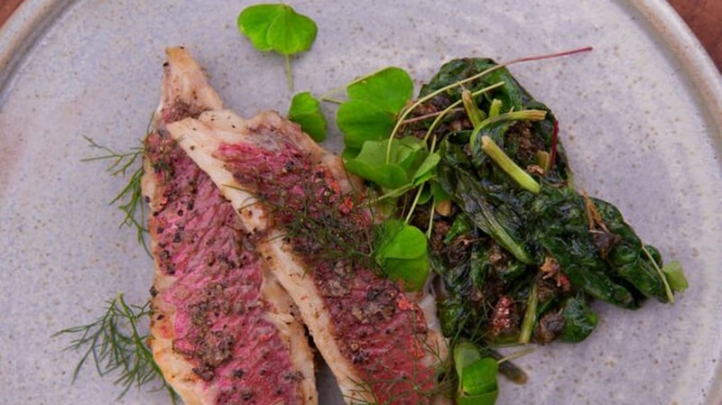 Rachel Allen's Red Mullet with lemon oil and grilled asparagus