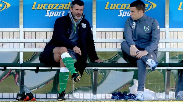 Seamus Coleman (r) sat out training this morning but is expected to be fit for Sunday's game against Poland