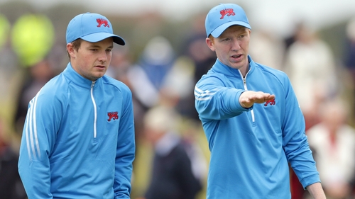Gavin Moynihan (R) with Walker Cup team mate Jack Hume