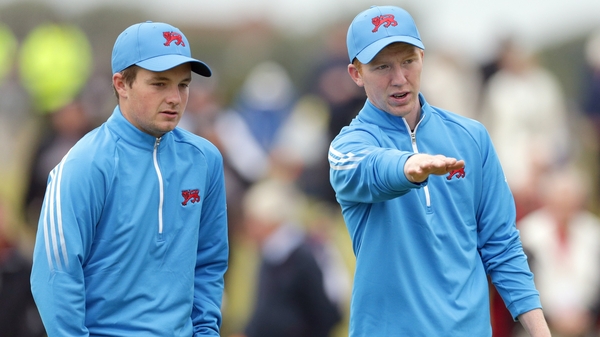 Gavin Moynihan (R) with Walker Cup team mate Jack Hume