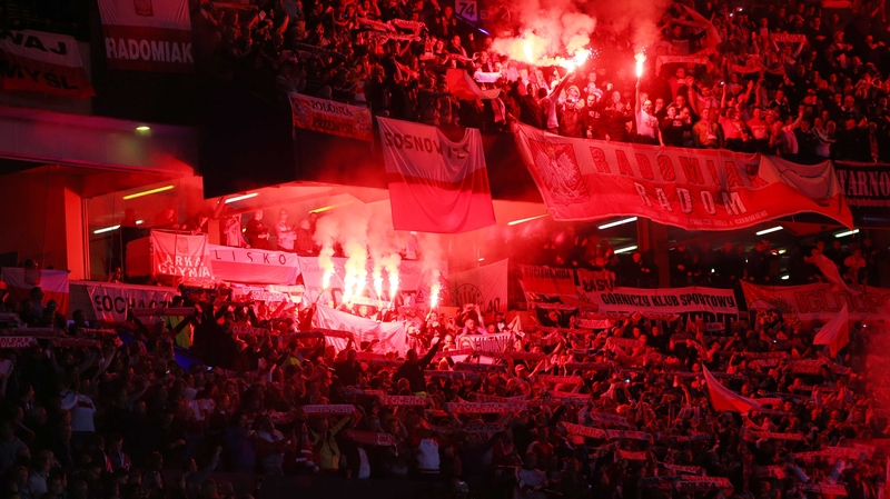 Poland supporters in full cry at Hampden Park