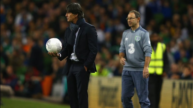 Joachim Lowe on the touchline as his side lose on Thursday night