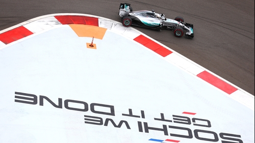 Lewis Hamilton on his way to victory at the Sochi circuit