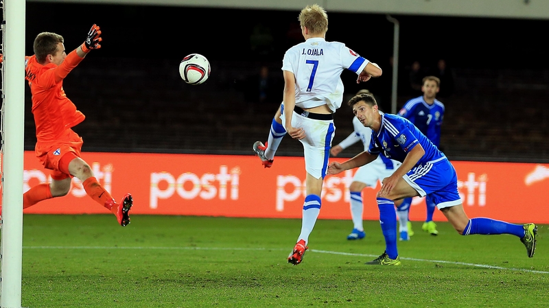 Craig Cathcart nods Northern Ireland ahead in Finland