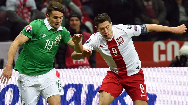 Lewandowski (right) was on target against Ireland last October