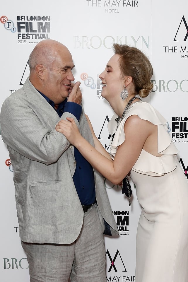 Saoirse Ronan and Brooklyn author Colm Tóibín share a joke