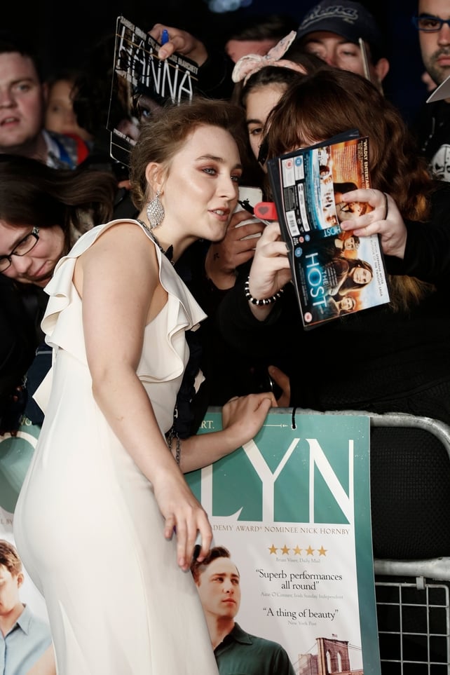 Saoirse Ronan meets her fans before the premiere screening