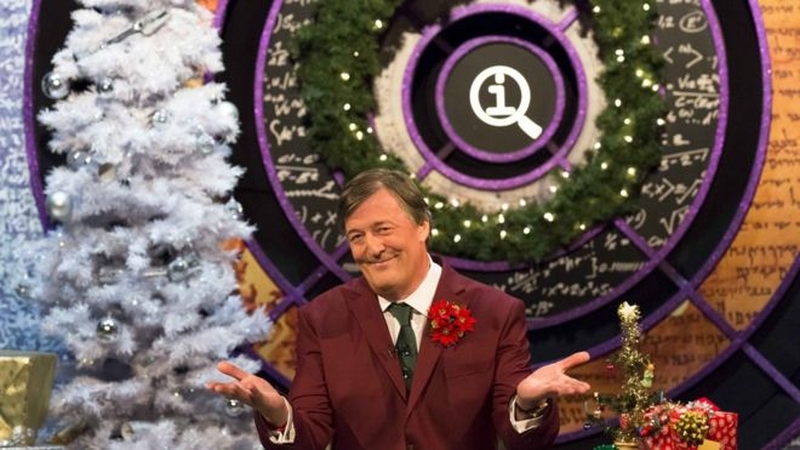 Stephen Fry on the set of QI. Pic: BBC