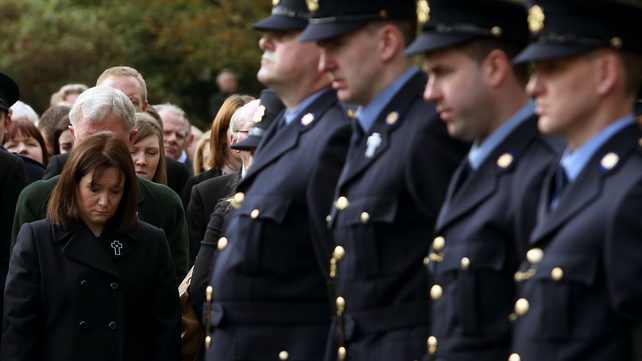 Nicola Golden arrives for her late husband's funeral