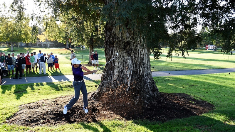 Rory McIlroy in action on the 13th hole at Silverado Country Club
