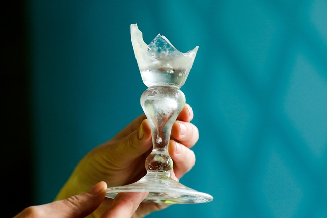 Crystal drinking glasses were also found