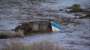 The floods were triggered by several inches of rainfall in an hour