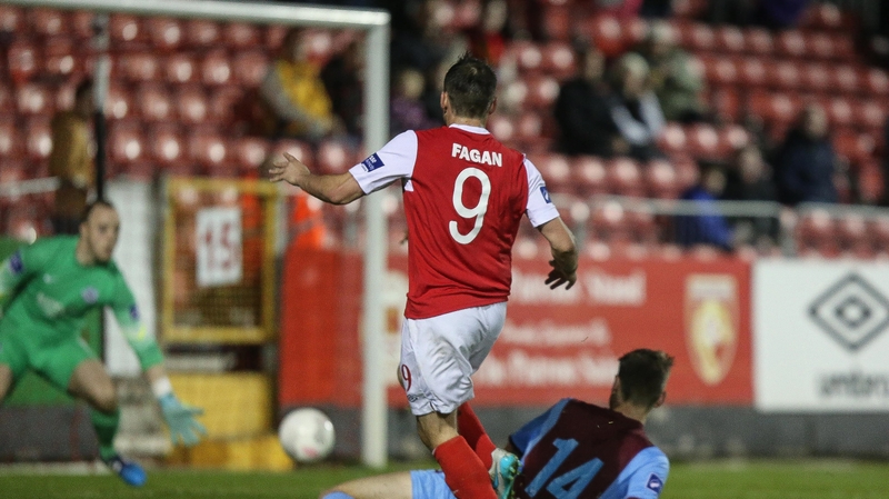 Christy Fagan drills home the Pat's winner