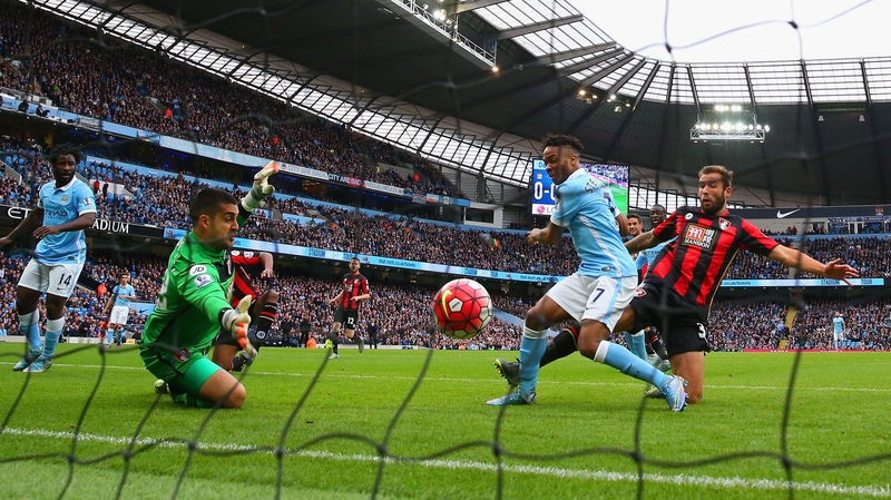 Raheem Sterling scores his first goal past