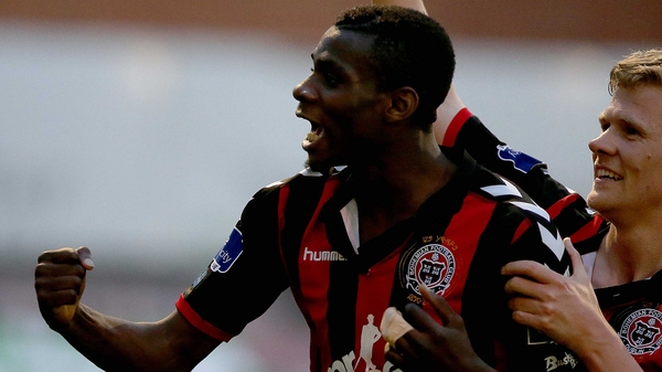 Ishmail Akinade scored for Bohs in the 34th minute