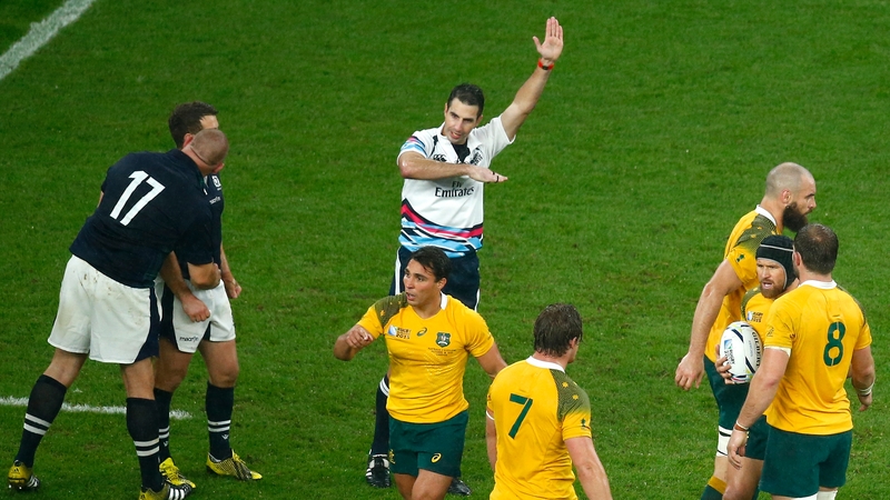 Craig Joubert's late penalty call helped Australia edge past Scotland