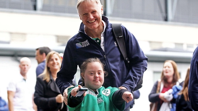 Joe smiles with a young Ireland fan