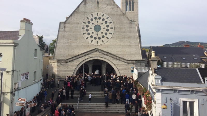 The funeral Mass was held at the Church of the Most Holy Redeemer in Bray