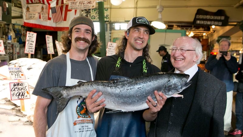 Michael D Higgins is visiting Seattle as part of an eight-day trip to the west coast of the US