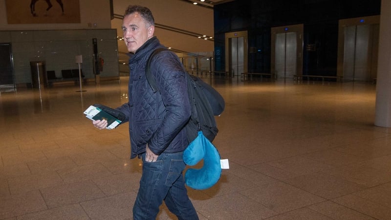Billy Walsh at Dublin Airport this morning for his flight to the US
