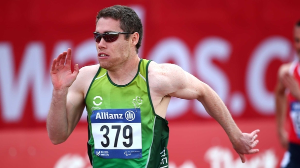 Jason Smyth runs in the T13 heats at 11.19pm
