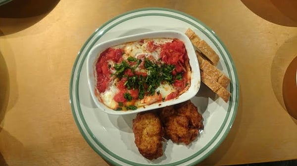 Shakshuka and Potato Latkes