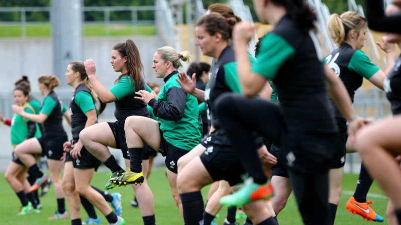 The Irish Women's squad going through their paces