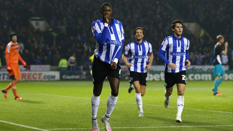 Lucas Joao of Sheffield Wednesday celebrates after scoring his team's second goal at Hillsborough