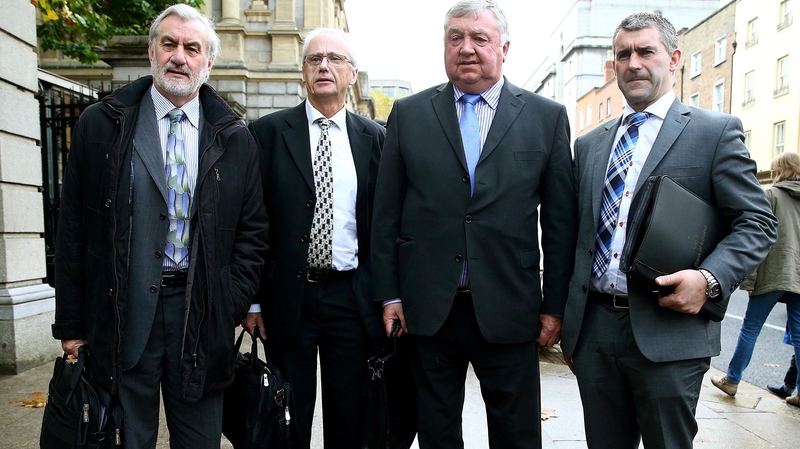 Sport Ireland chairman Kieran Mulvey, Sport Ireland chief executive John Treacy, NGB Grants Committee chairman Bernard Allen and High Performance Committee chairman Liam Sheedy arrive at Leinster House