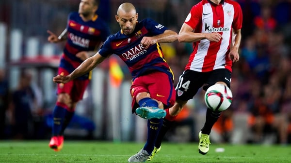 Javier Mascherano saw red with seven minutes to go in the win over Eibar on Sunday