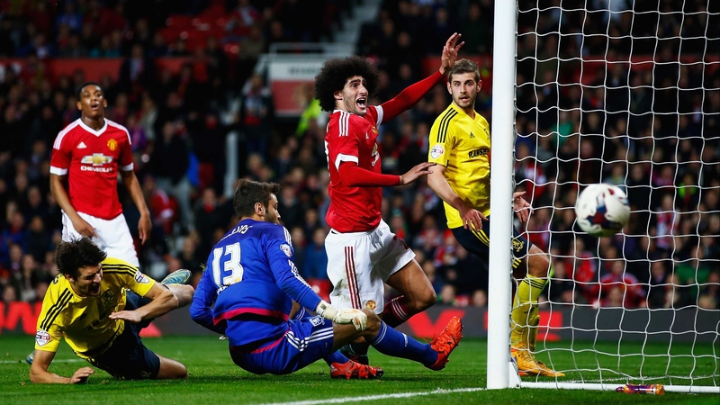 Marouane Fellaini missed two chances to score against Middlesbrough