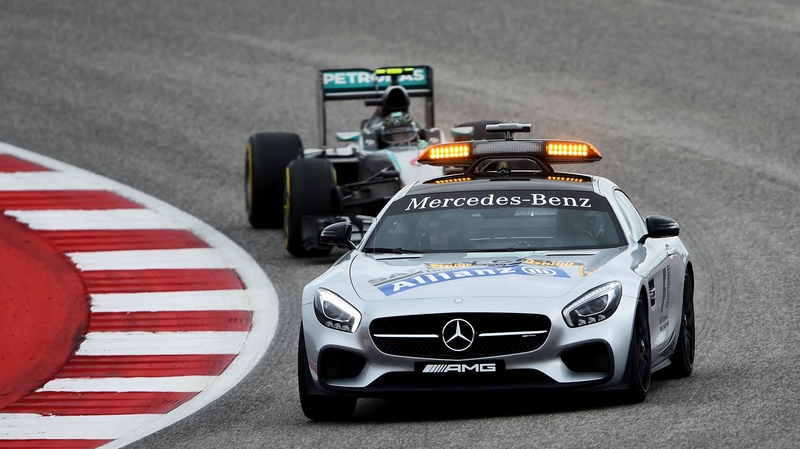 Nico Rosberg behind the safety car in Austin, Texas