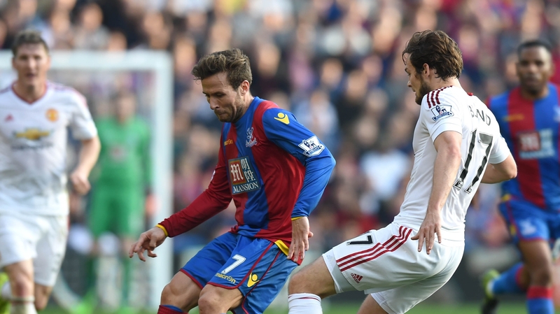 Daley Blind vies with Crystal Palace's Yohan Cabaye