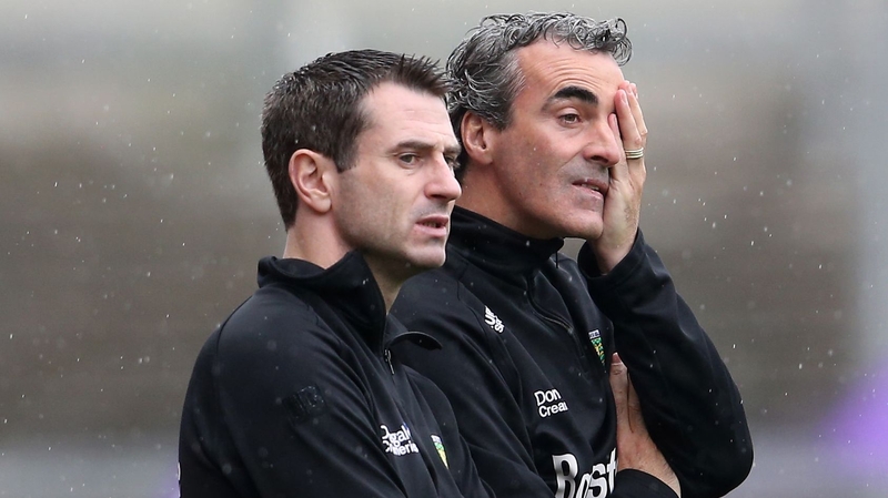Rory Gallagher (L) and Jim McGuinness in 2013