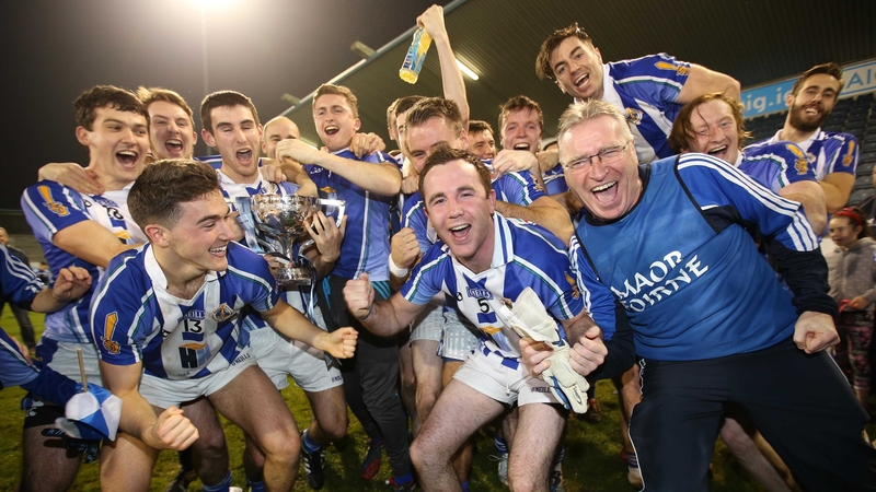 Ballyboden St Enda's players celebrate with the cup after the game