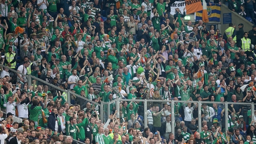 Ireland supporters in Gelsenkirchen for the Germany clash last October