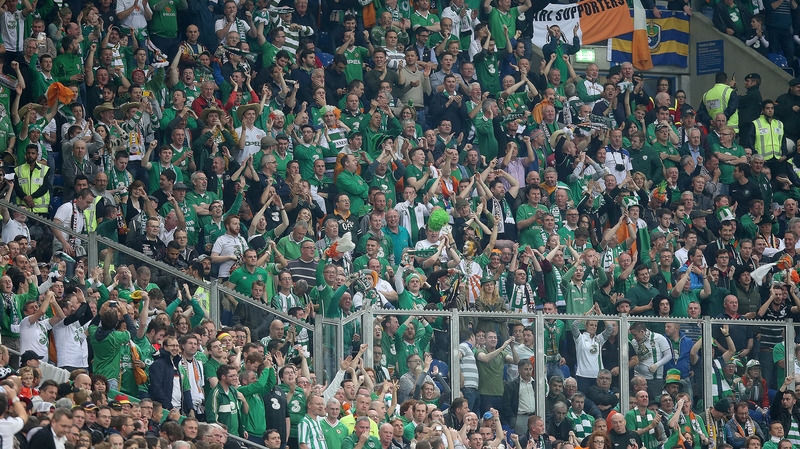 Ireland supporters in Gelsenkirchen for the Germany clash last October