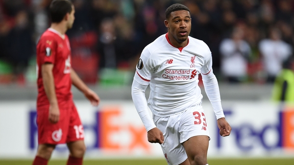 Jordon Ibe of Liverpool celebrates his goal that turned out to be the winner