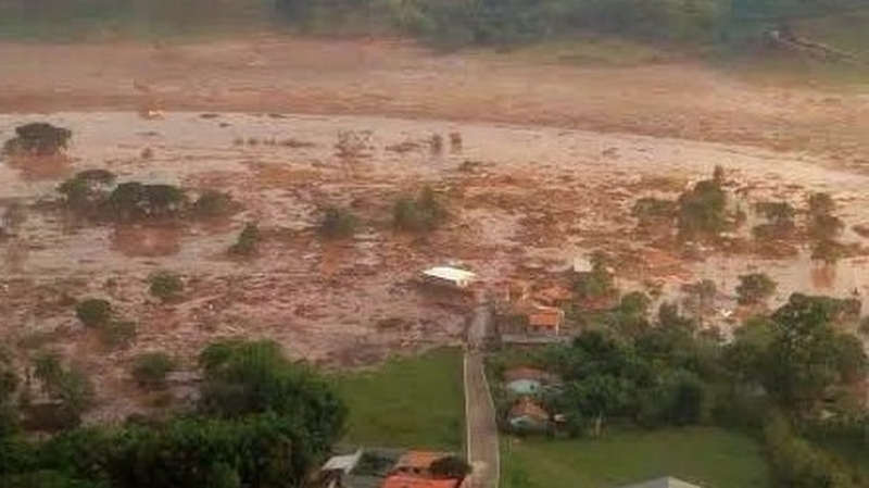 Homes were swept away by the rushing wall of mud