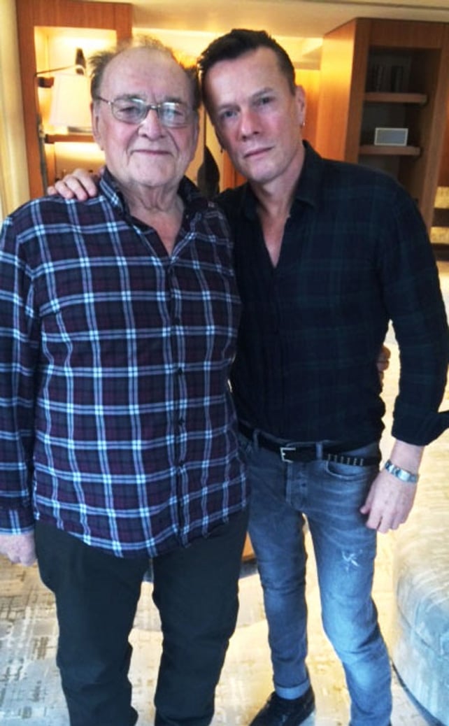 Larry Gogan and U2's Larry Mullen in 2006