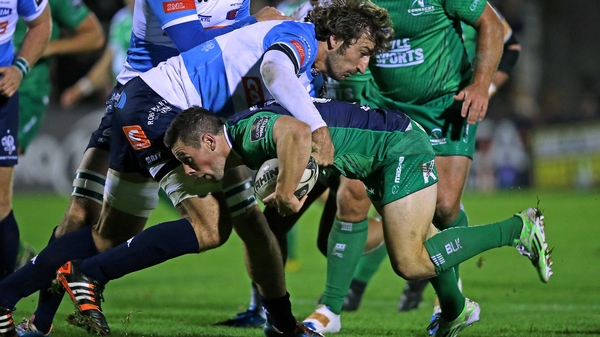 Connacht's John Cooney with Montauriol Jean-Francois of Benetton Treviso