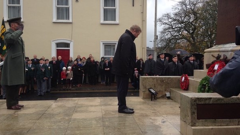 Enda Kenny laid a wreath at the War Memorial in Enniskillen