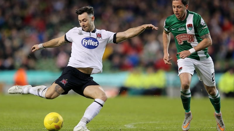 Richie Towell slots home the winning goal for Dundalk in last season's FAI Cup final