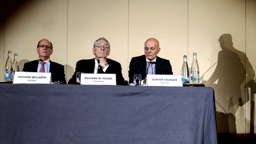 Dick Pound delivering the WADA report earlier this month