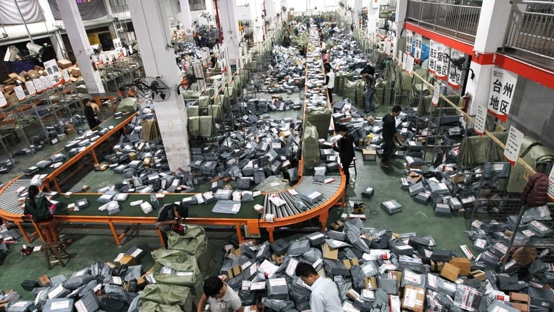 An estimated 1.5 billion parcels are expected to be delivered in China over the next six days after Singles Day