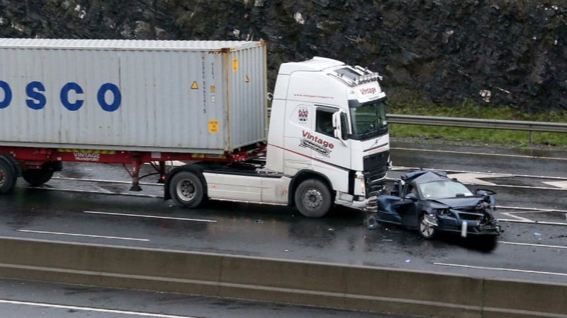 Crash happened on the M50 around 5.30am this morning