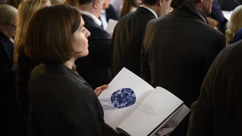 The rock, set in a ring, went under the hammer for just over €40m, with the final sale price amounting to €45m including fees